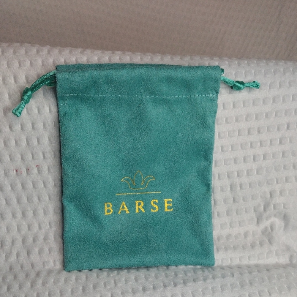 Studio Barse Teal Pouch with Gold Logo